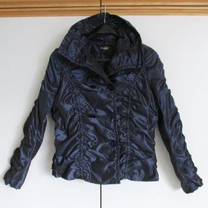 Bellissima Light Jacket Ruched Dark Blue Wet Look